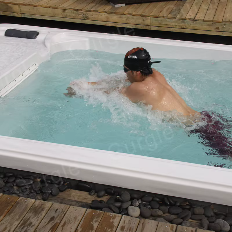 Piscine de nage extérieure sur mesure de 7,5 m, spa jacuzzi pour jardin et usage commercial