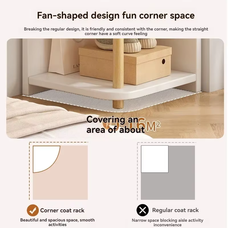 Armoire de rangement d'angle pour la maison, meuble simple pour entrée, porte-manteau, vitrine d'angle murale, bibliothèque sur pied, meuble de chambre