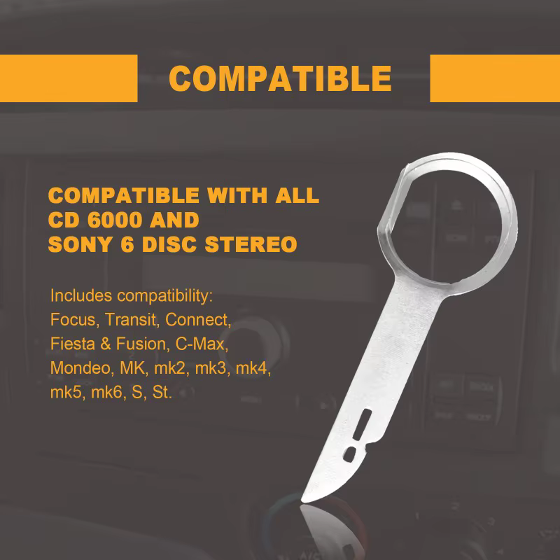 Outil de retrait d'autoradio, extracteur stéréo, clé de déverrouillage, unité principale, outil d'installation Audio pour VW Audi Ford Mercedes Benz Skoda 4 pièces