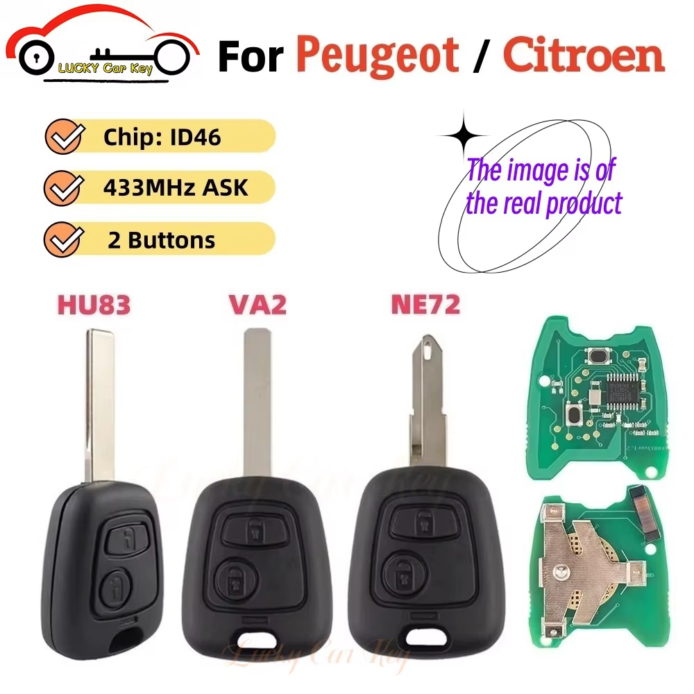 Clé de voiture porte-bonheur 433MHz ID46 PCF7961