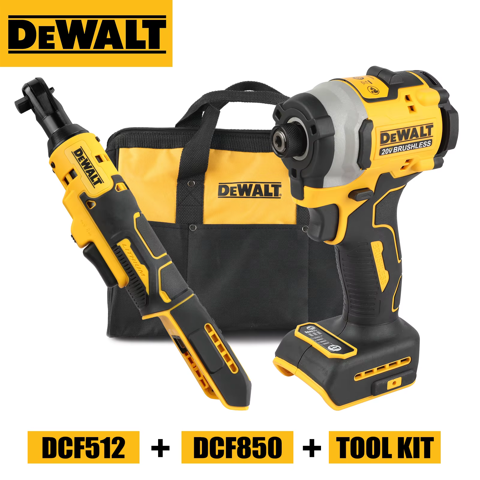 DEWALT DCF850 DCF512 20V tournevis électrique sans fil moteur sans balais perceuse rechargeable clé à chocs