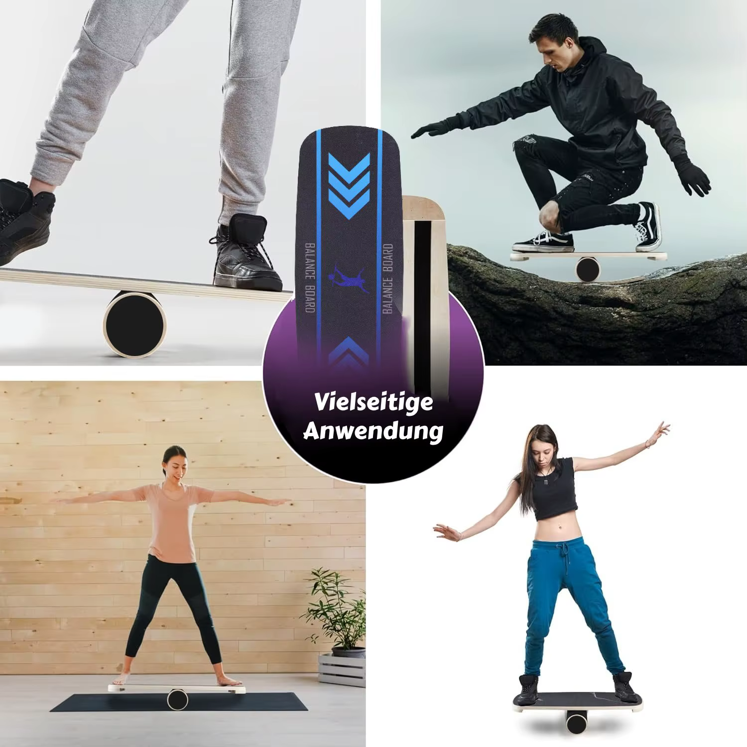 Planche d'équilibre en bois pour adultes, surface coordonnante, planche d'intérieur pour le hockey, le fitness