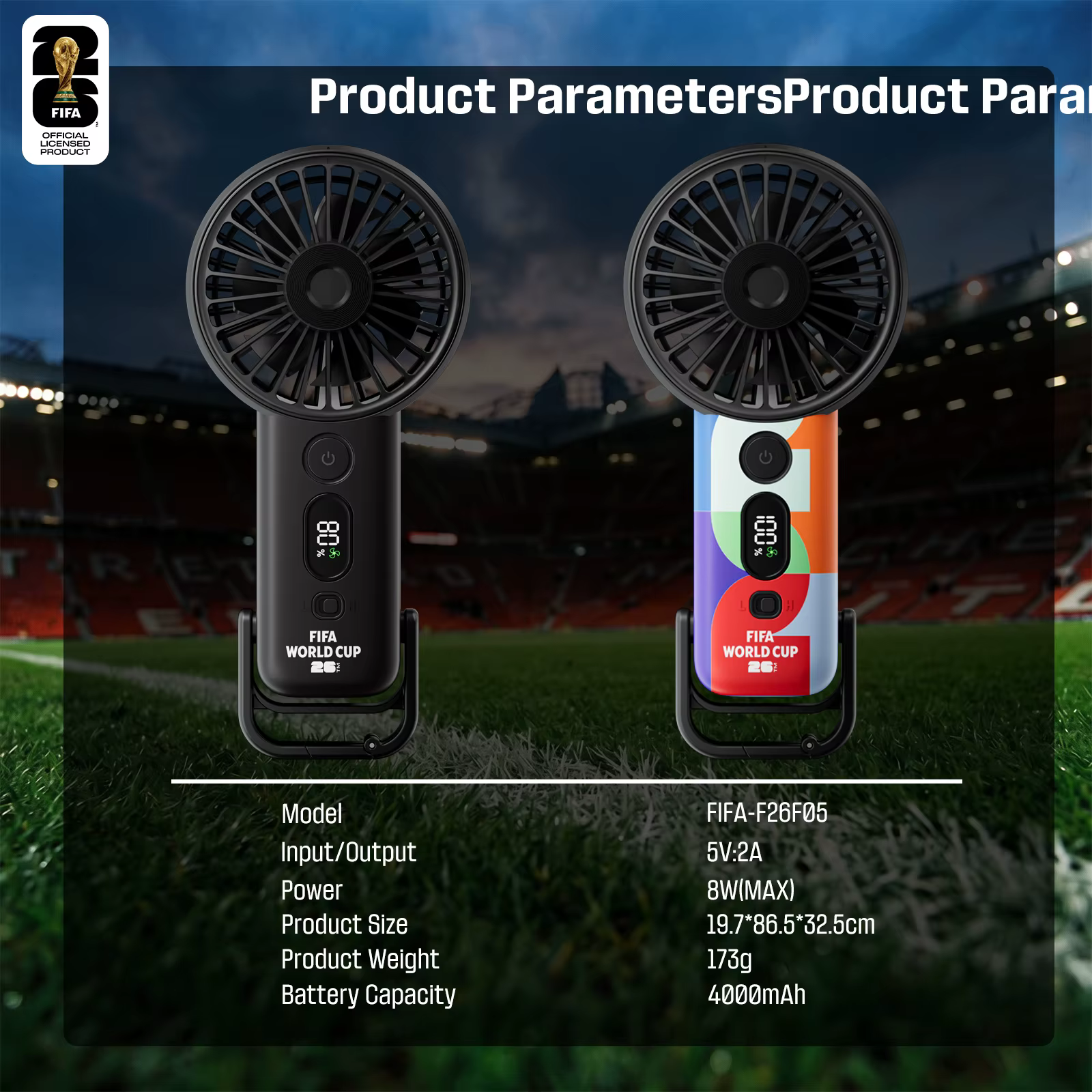Ventilateur de refroidissement portable FIFA 2026 Coupe du Monde