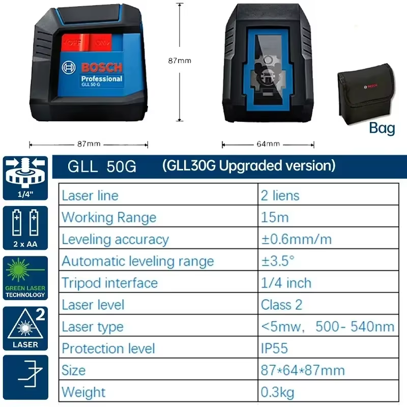 2025 Bosch ligne Laser GLL 50 G lignes