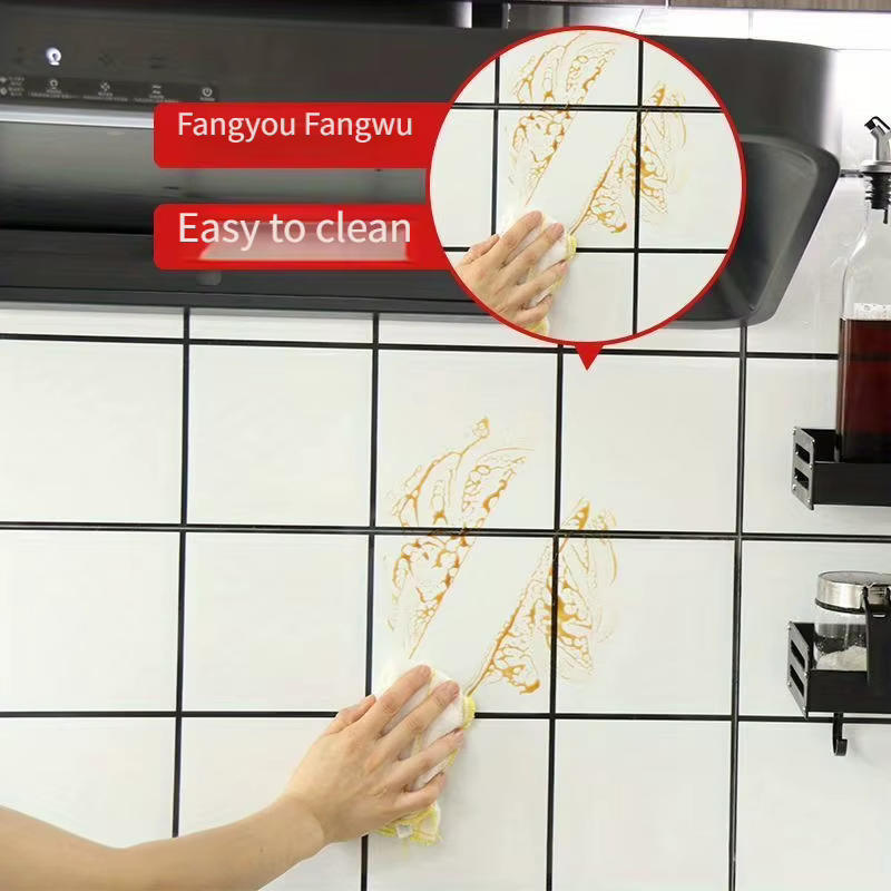 Film de protection mural en plastique à adhérence électrostatique – Film imperméable, résistant à l'huile, amovible pour la cuisine, sans colle, facile à nettoyer