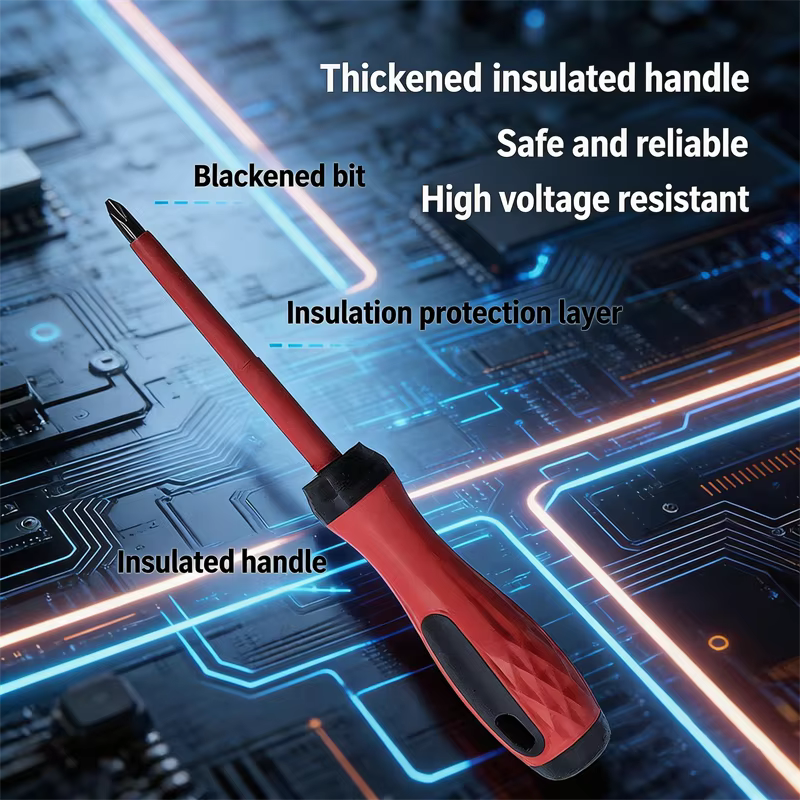 Tournevis magnétique isolé professionnel pour électricien – Outil de maintenance à fente et cruciforme