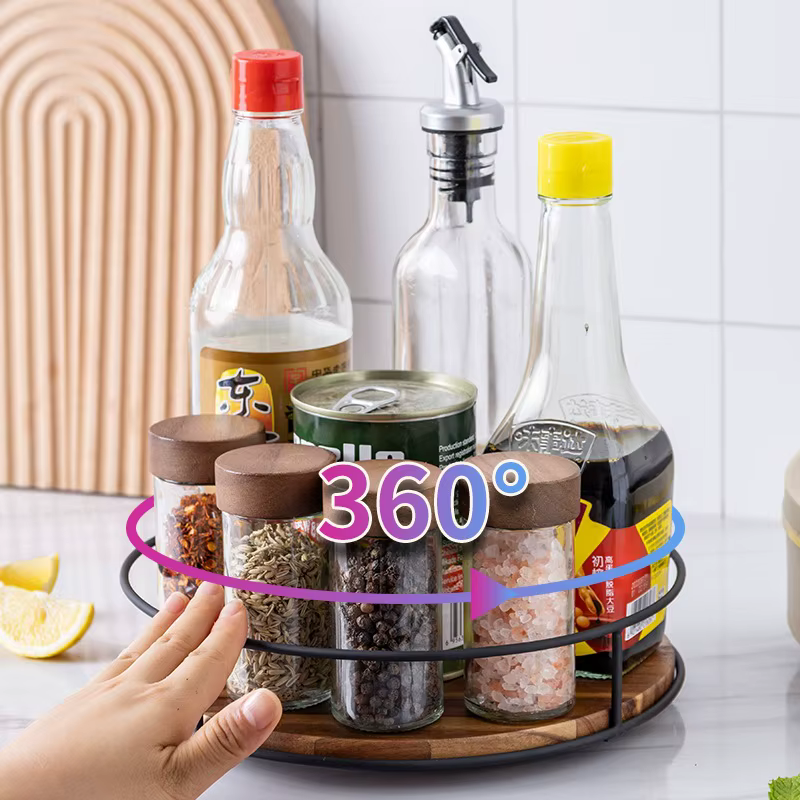 Étagère à épices rotative de cuisine, 1 pièce, sous armoire, organisateur d'assaisonnement, boîte à épices de comptoir, huile, sel, Sauce, vinaigre, support de rangement