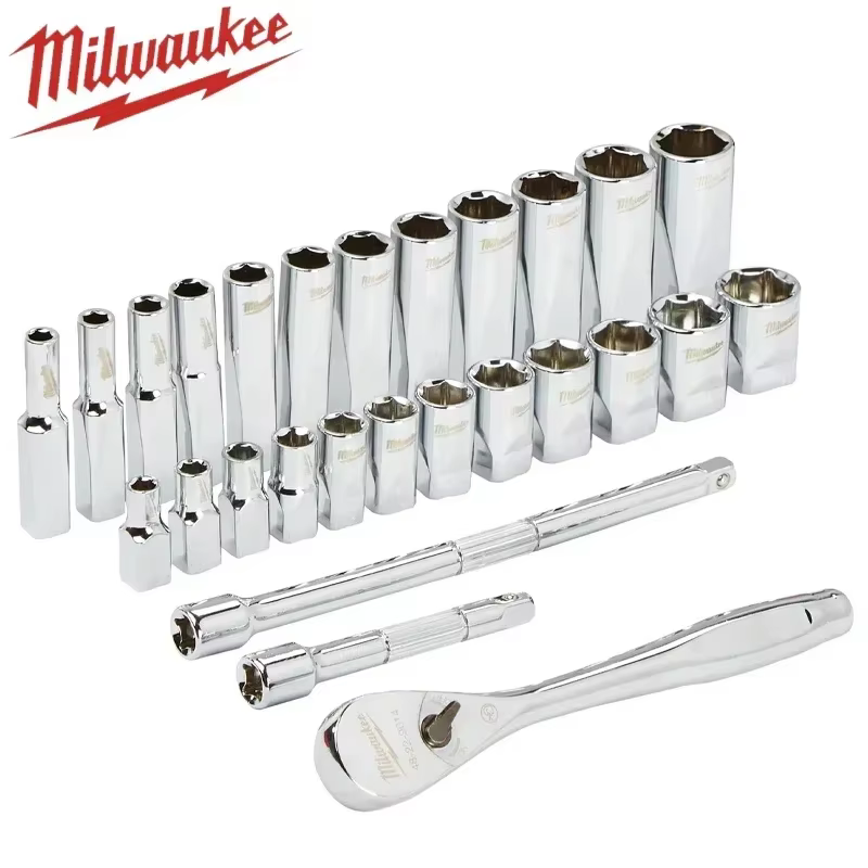 Milwaukee 48-22-9504 Ensemble de clés à cliquet et douilles métriques 1/4" 28 pièces