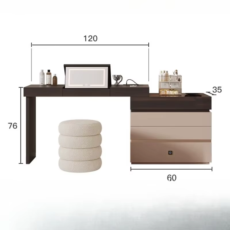 Coiffeuse d'ordinateur avec dessus en verre
