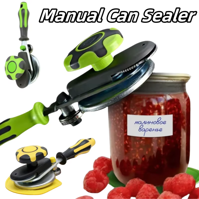 Manual Can Seamer for Home Kitchen - Effortless Jar Sealing Tool for Pickling, Food Storage Compatible with Glass/Plastic Jars