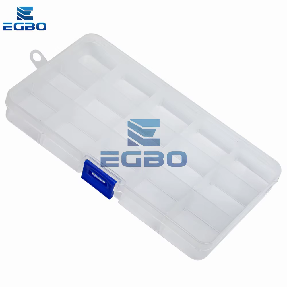 Boîte de Rangement en Plastique Transparent pour Bijoux et Composants Électroniques, Accessoire de Finition, 15 Grilles