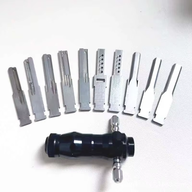 Kit de crochetage tubulaire 10-en-1 avec clés interchangeables en acier inoxydable – Outil de déverrouillage professionnel pour serruriers et bricoleurs