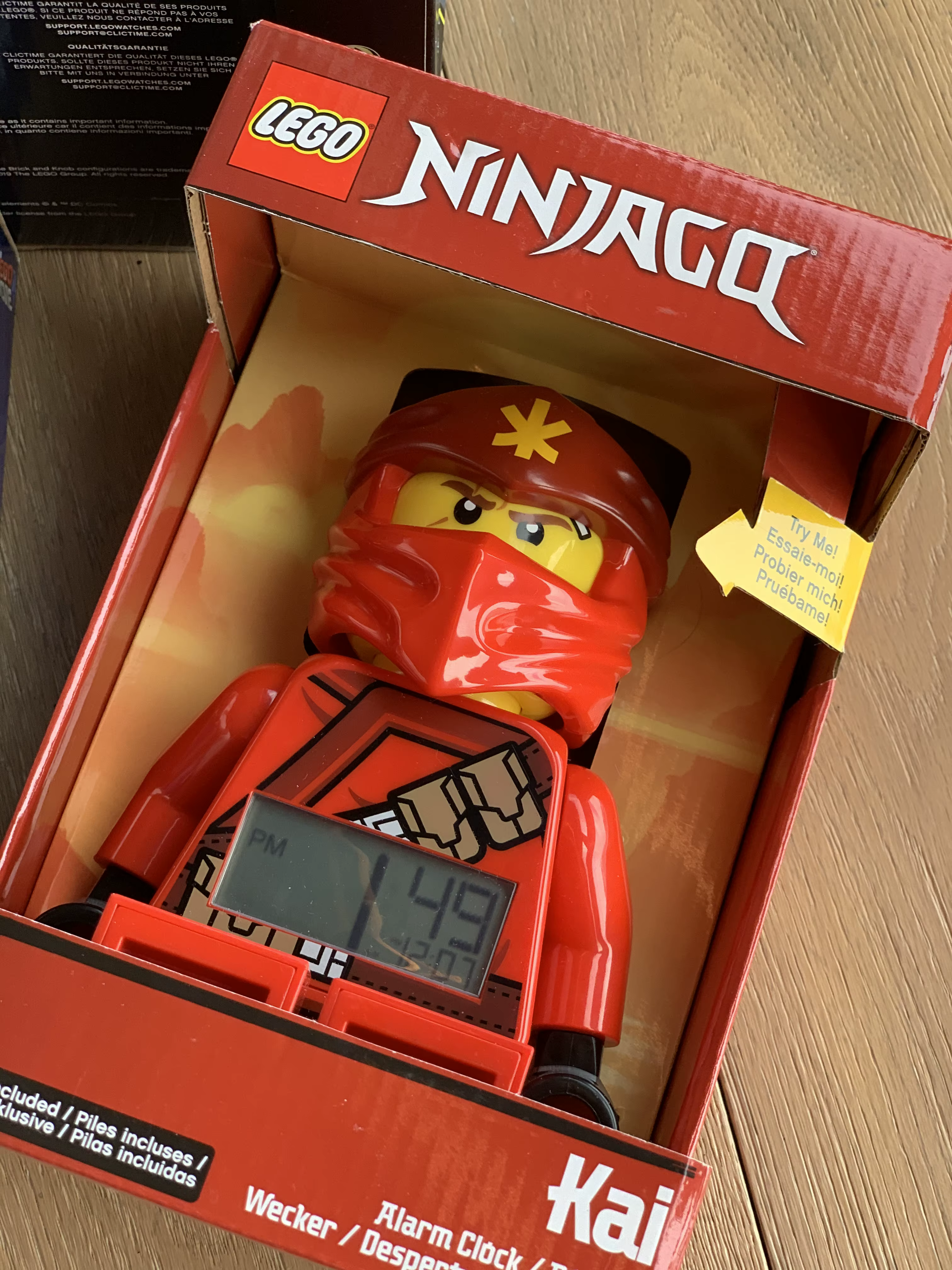 Réveil Ninjago authentique en stock, grande figurine Lloyd avec effets sonores, jouet de collection, cadeau