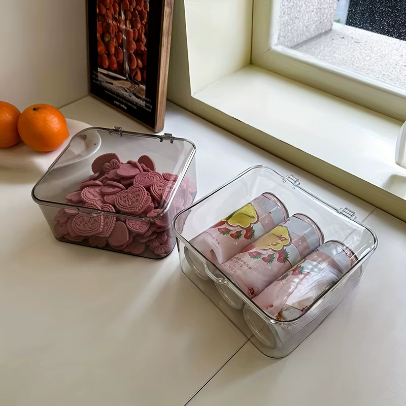 Boîtes de rangement en plastique empilables avec couvercles