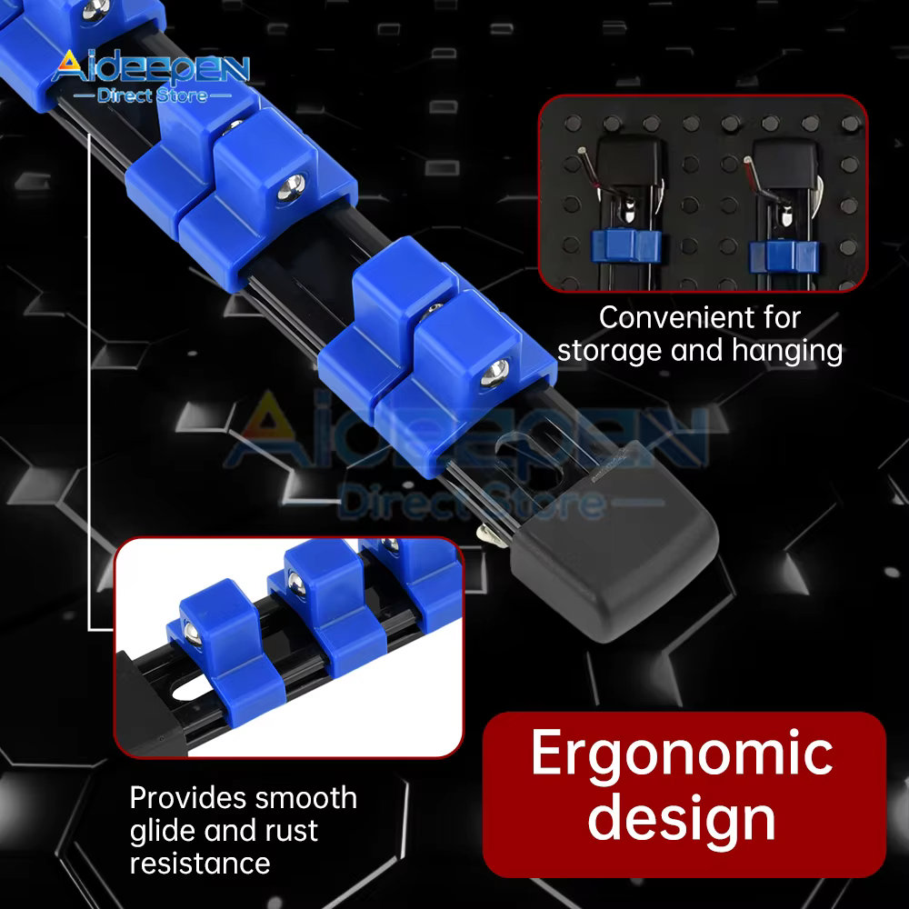 Rail de rangement robuste pour douilles 1/4 "