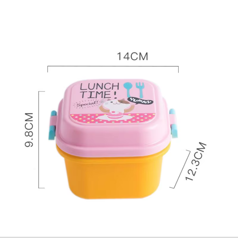 Boîte à lunch en plastique sain de dessin animé pour enfants