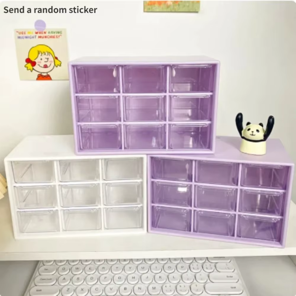 Boîtes de rangement murales transparentes à 9 grilles
