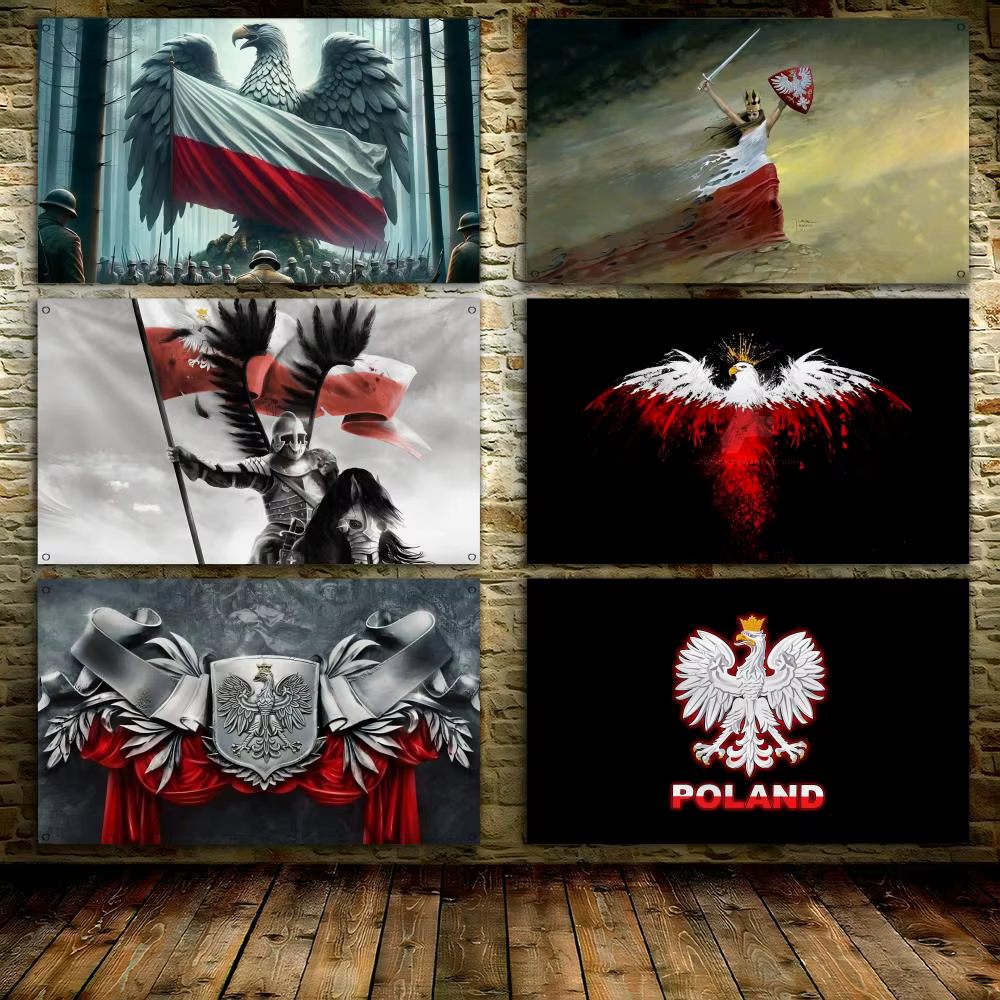Drapeau de la Pologne, bannière murale personnalisée
