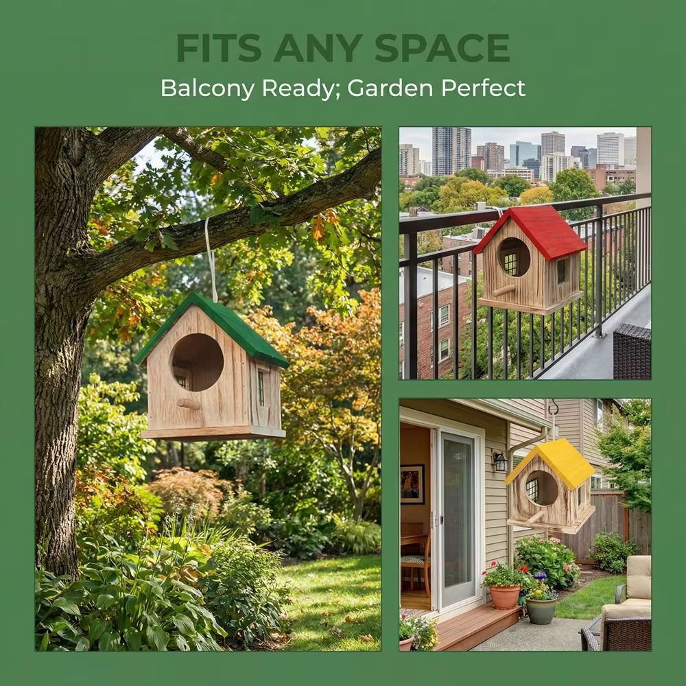 Nichoir pour oiseaux en bois imperméable fait à la main avec ventilation