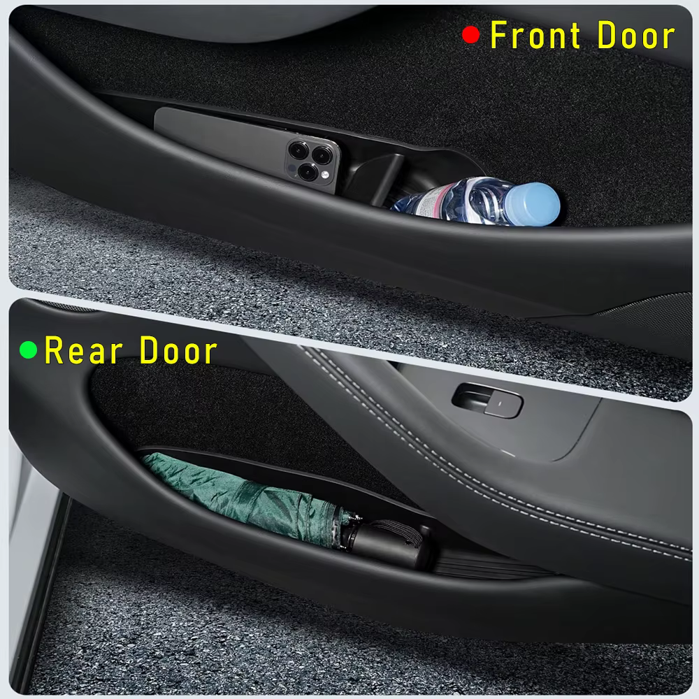 Boîte de rangement latérale pour portière de voiture USVOTOV pour Tesla Model Y Juniper 2025 2026, Model 3, Model YL – Accessoires, organiseur de porte, bac à déchets