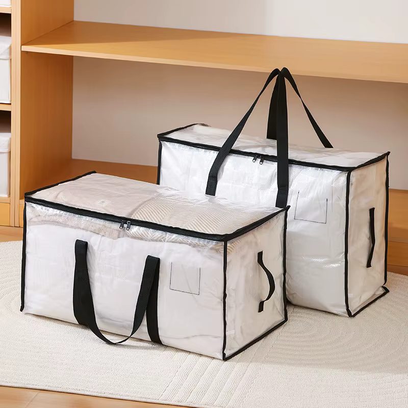 Sac de rangement pliable et résistant à l'humidité pour vêtements d'hiver et couettes en coton