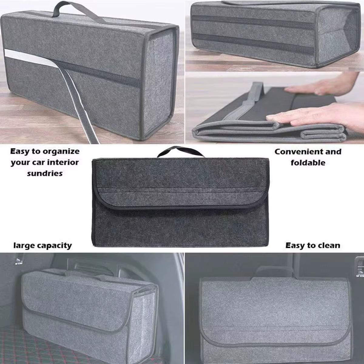 Boîte de rangement en feutre pour voiture