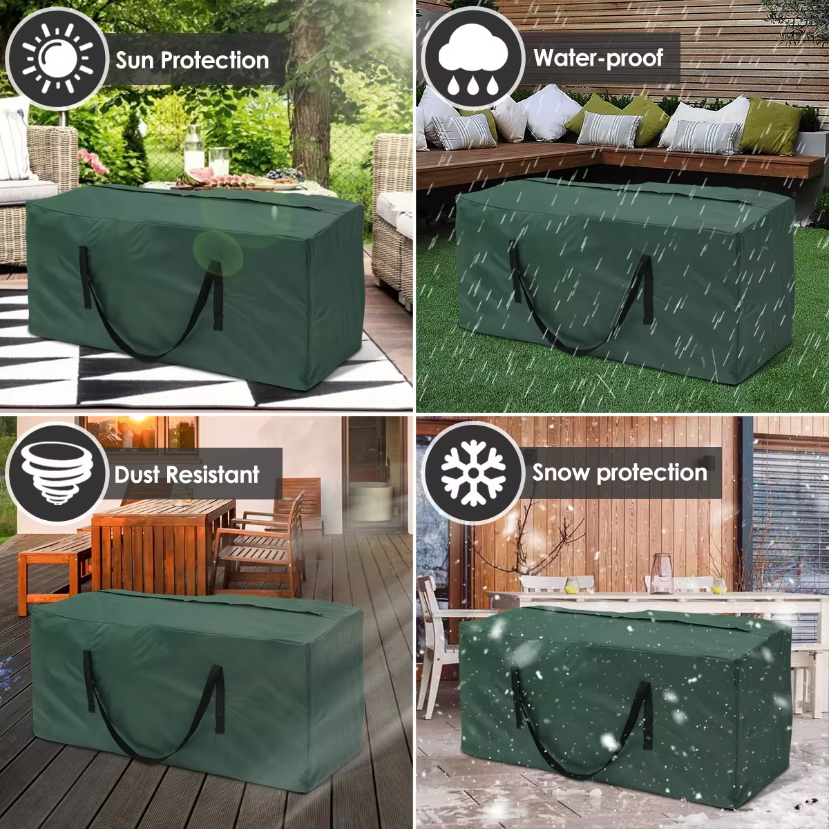 Sac de rangement de coussin pour meubles de jardin