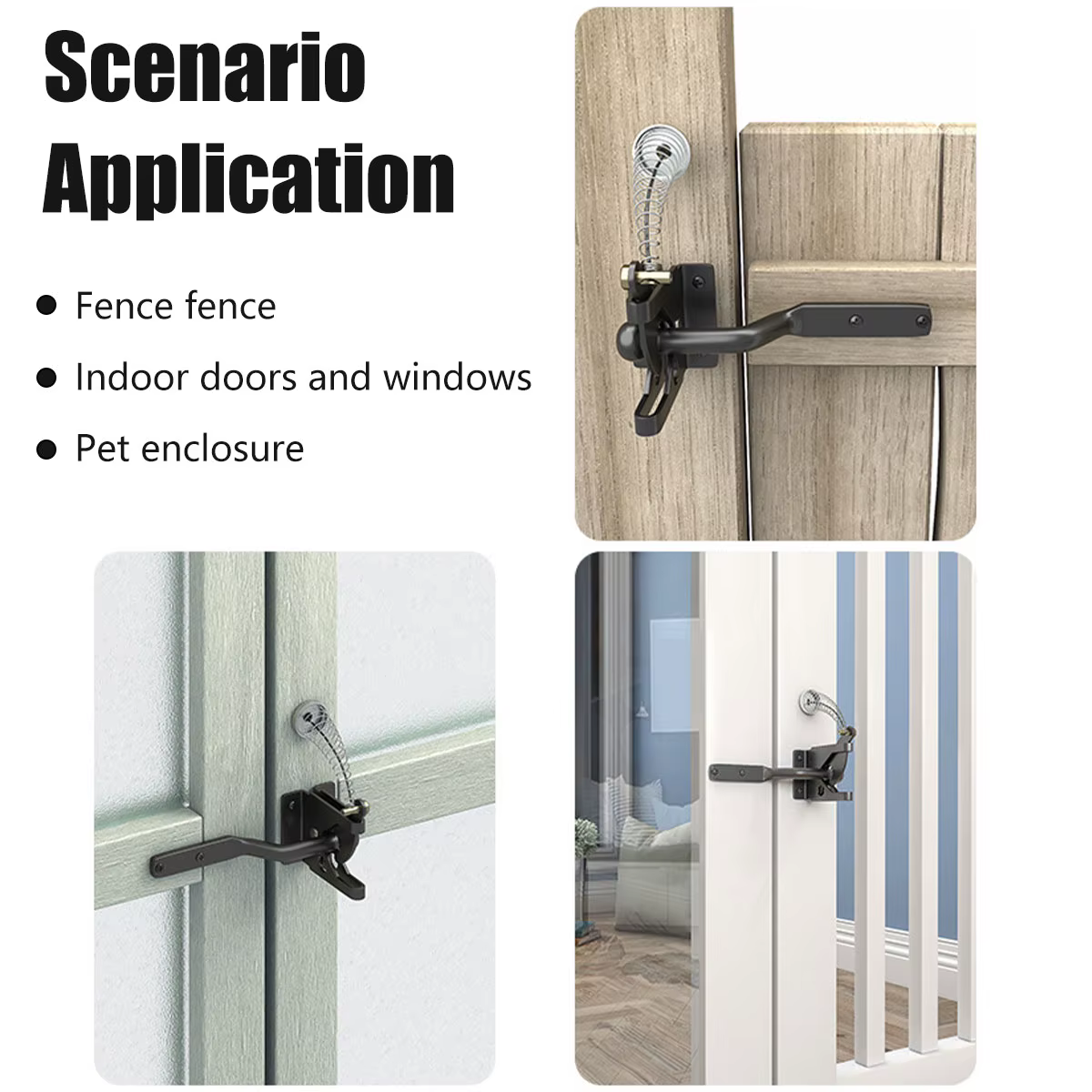 Loquet de porte autobloquant en acier au carbone