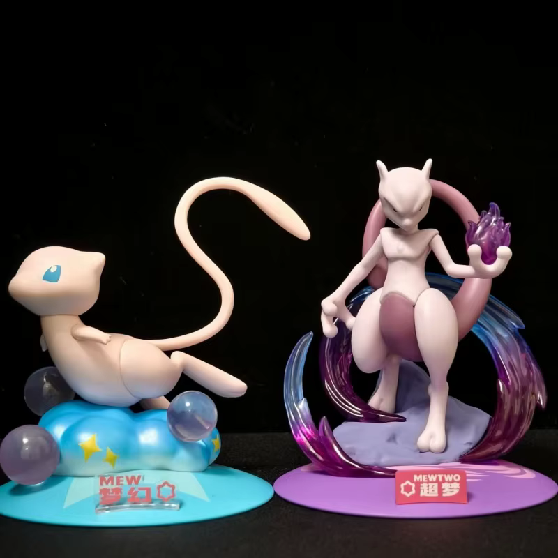 En stock, figurines originales Funism×Pokemon Mew et Mewtwo, petite taille, collection de modèles, décoration, jouets surprise, figurines