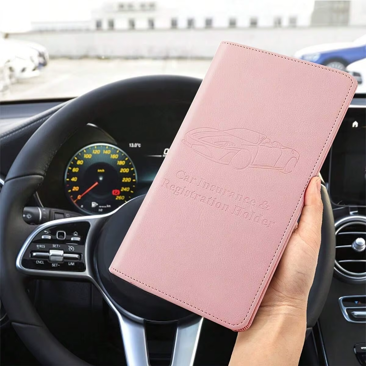 Porte-cartes d'immatriculation et d'assurance automobile