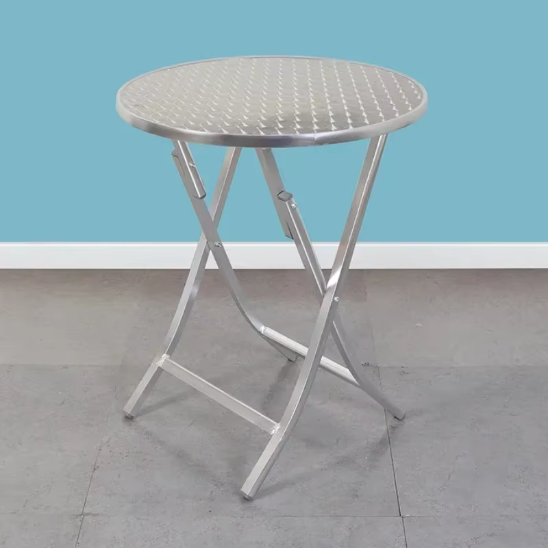 Table pliante en alliage d'aluminium, bureau de salle à manger, maison, jardin extérieur, cour, loisirs, rond, carré, promotion
