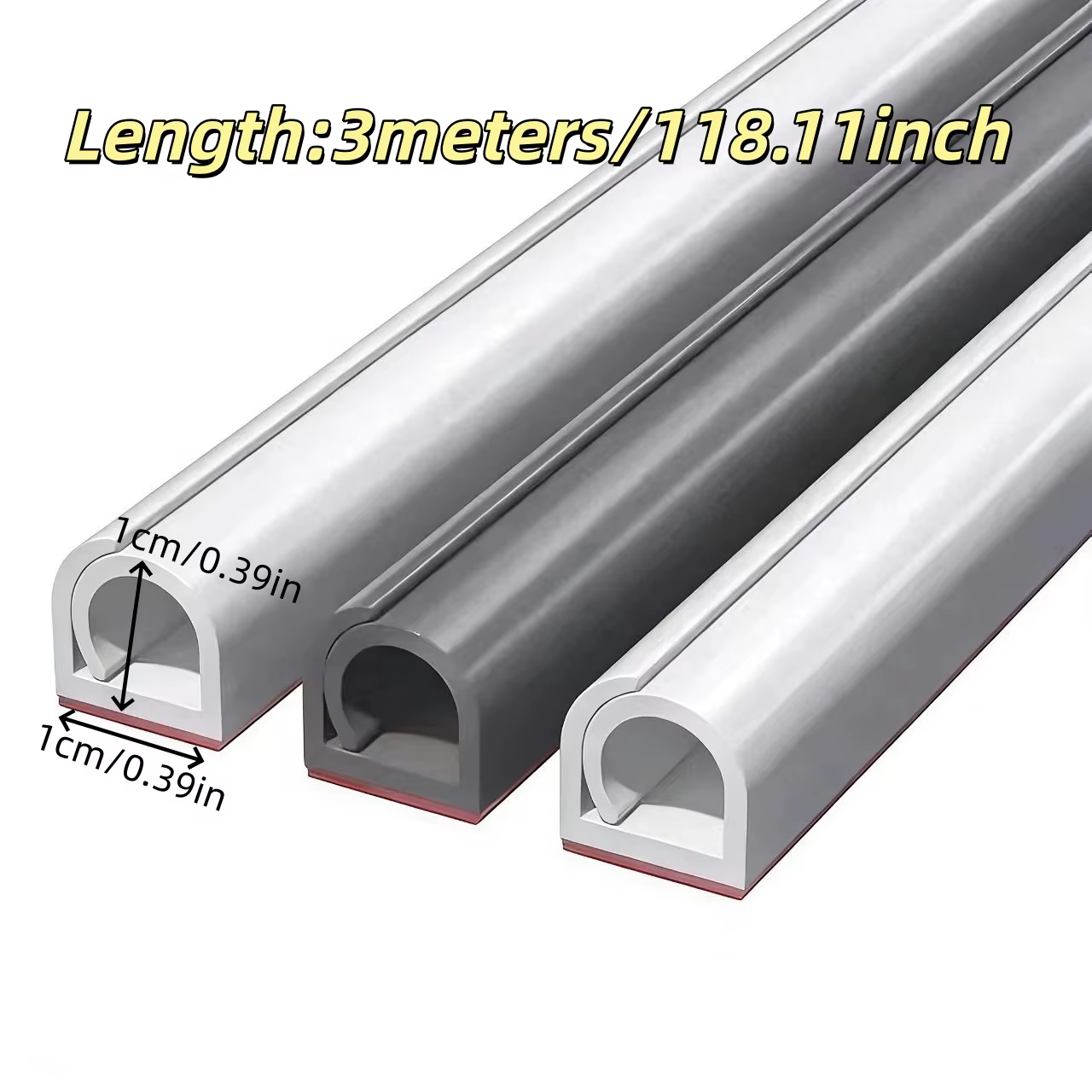 1 rouleau de gaine de câblage autocollante de 118,11 pouces avec protection de câbles en caoutchouc flexible, cache-câbles pour sol, adapté pour bureau, mur