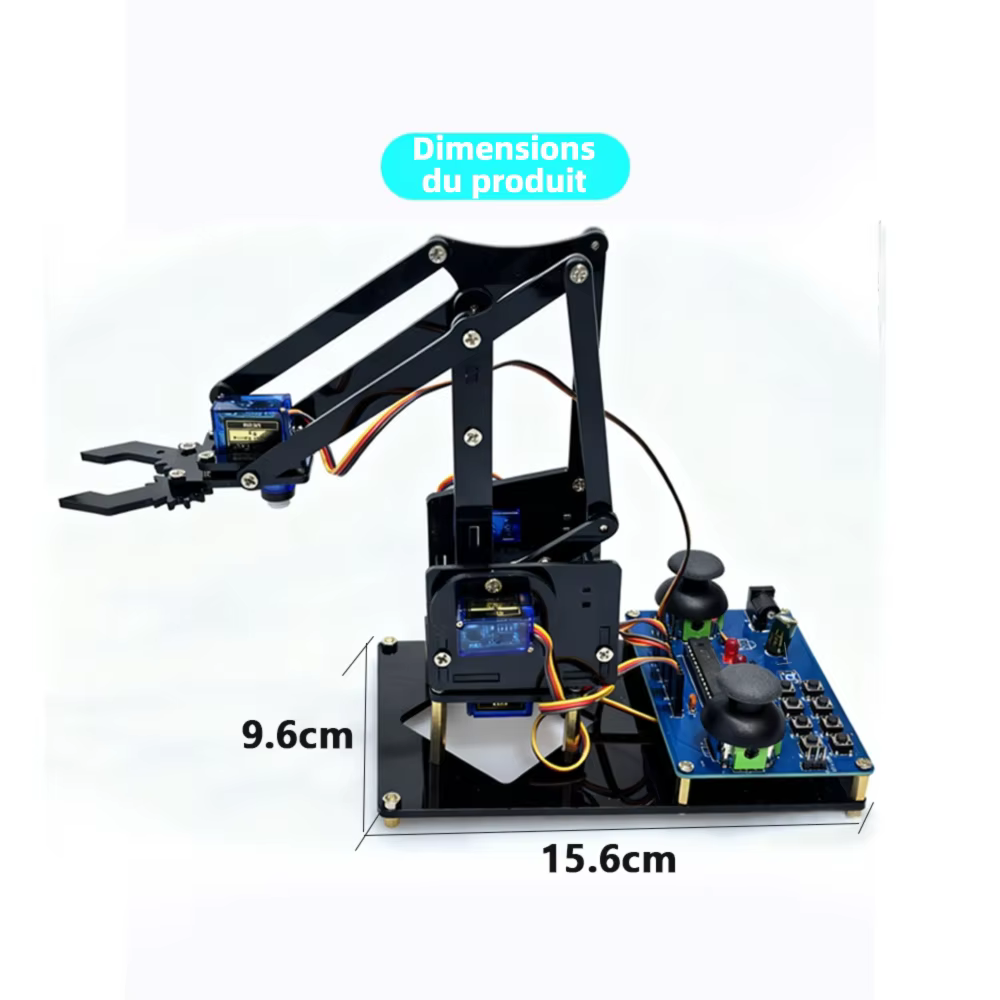 Kit de Construction Bras Robotique Noir DIY - Apprendre Soudure