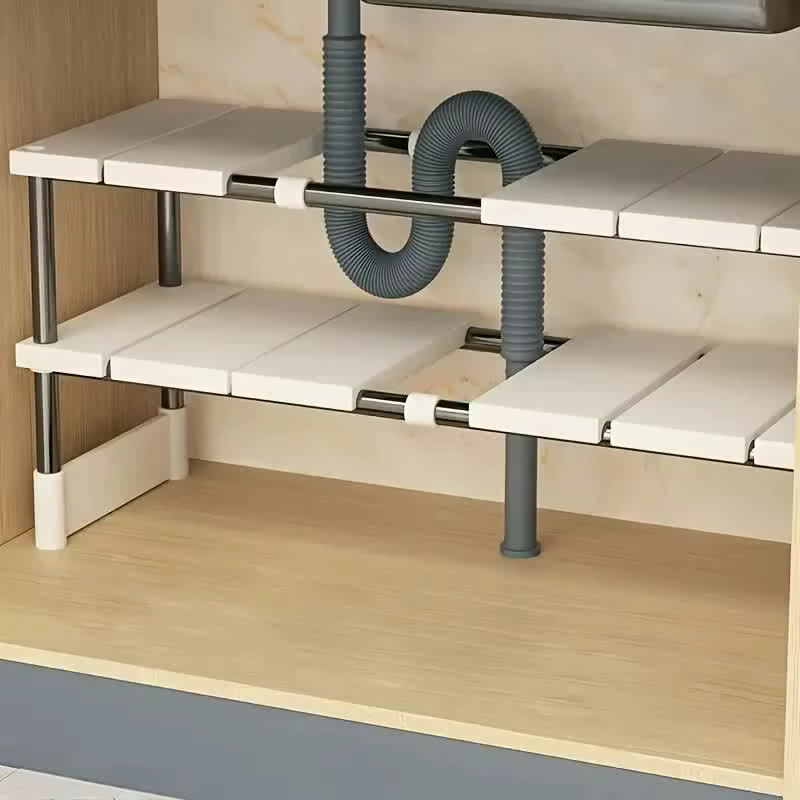 Étagère de rangement réglable sous l'évier